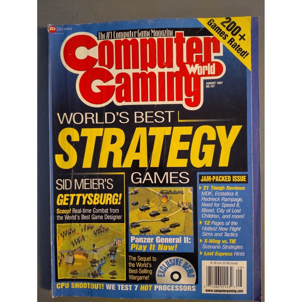 Computer Gaming World Magazine Aug 1997 Issue 157 Sid Meier Gettysburg No Label